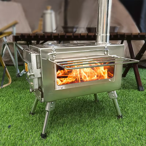 Estufa <span class=keywords><strong>de</strong></span> Camping Ligera <span class=keywords><strong>de</strong></span> Acero Inoxidable con <span class=keywords><strong>Chimenea</strong></span>, Portátil, Manual, para Leña y Barbacoa - Product Image 3