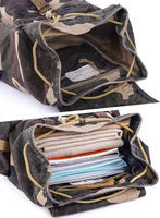 Tas Ransel Kanvas Kamuflase Uniseks Tas Laptop Multi Saku untuk Sekolah Perjalanan Mendaki Gunung
