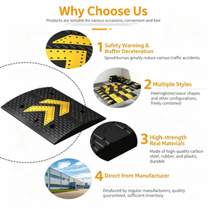 <span class=keywords><strong>Reductor</strong></span> <span class=keywords><strong>de</strong></span> <span class=keywords><strong>velocidad</strong></span> <span class=keywords><strong>de</strong></span> caucho reciclado resistente, amarillo y negro, 500x380x50mm, con clavijas reflectantes para seguridad vial <span class=keywords><strong>de</strong></span> 1-5 mph, uso en entradas <span class=keywords><strong>de</strong></span> vehículos y garajes - Product Image 3