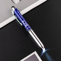 Stylo d'écriture personnalisé grec sororité 3-en-1 lumière LED stylet de précision captif avec stylo multifonction à écran tactile
