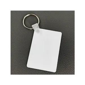 도매 흰색 알루미늄 승화 열쇠 고리 태그 열쇠 고리 빈 직사각형 승화 알루미늄 열쇠 고리