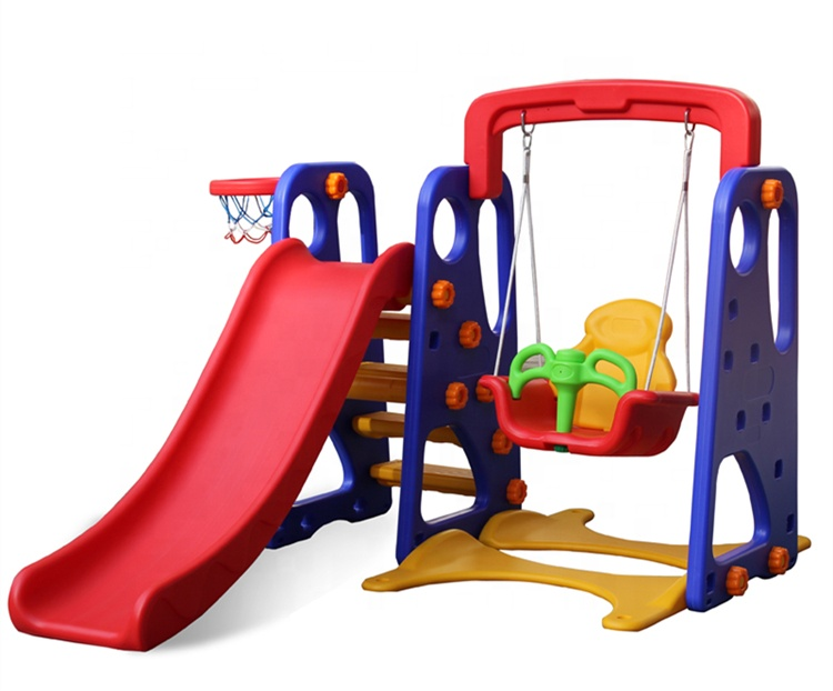China manufacturer typical popular indoor plastic item cheap baby slide and swing