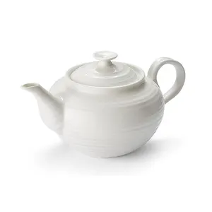 32盎司瓷茶壶白色茶壶经典茶壶陶瓷带盖，用于供应由精美瓷器制成的茶和咖啡