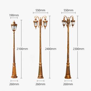 Lampu taman antik Eropa luar ruangan lampu jalan daya dekoratif lampu jalan tahan air tiang Modern Led lampu jalan tenaga surya - Product Image 3