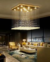 Lustre en cristal pyramidal argenté minimaliste moderne, luminaire suspendu LED à intensité variable anti-éblouissement pour salon, chambre à coucher, salle à manger