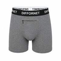 Nouveau style de caleçons boxers en coton avec poche centrale zippée, compatible avec une poche à glace rafraîchissante, respirant, taille élastique personnalisée, pour homme