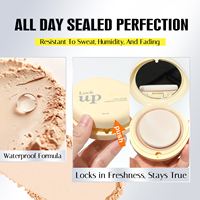Poudre compacte imperméable en gros pour maquillage quotidien, longue tenue, fini velours mat, poudre pressée pour le visage, contrôle du sébum pour femmes