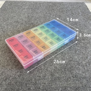 Contenedores dispensadores de pastillas de plástico de gran tamaño, 28 compartimentos diarios, caja organizadora, caja dispensadora de medicamentos, vitamina, suplemento - Product Image 1
