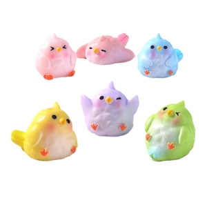 Ornamenti da giardino a forma di cartoni animati, piccoli uccellini colorati, decorazioni da scrivania per ragazze, accessori in resina. - Product Image 2