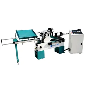 Máquina de torno de madeira de alimentação automática, fresagem de madeira cnc para torno curvo de mesa e pernas de cadeira