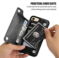 Étui de téléphone portefeuille en cuir PU de qualité supérieure avec support et porte-cartes pour iPhone 7/8/X/Xs Max/11