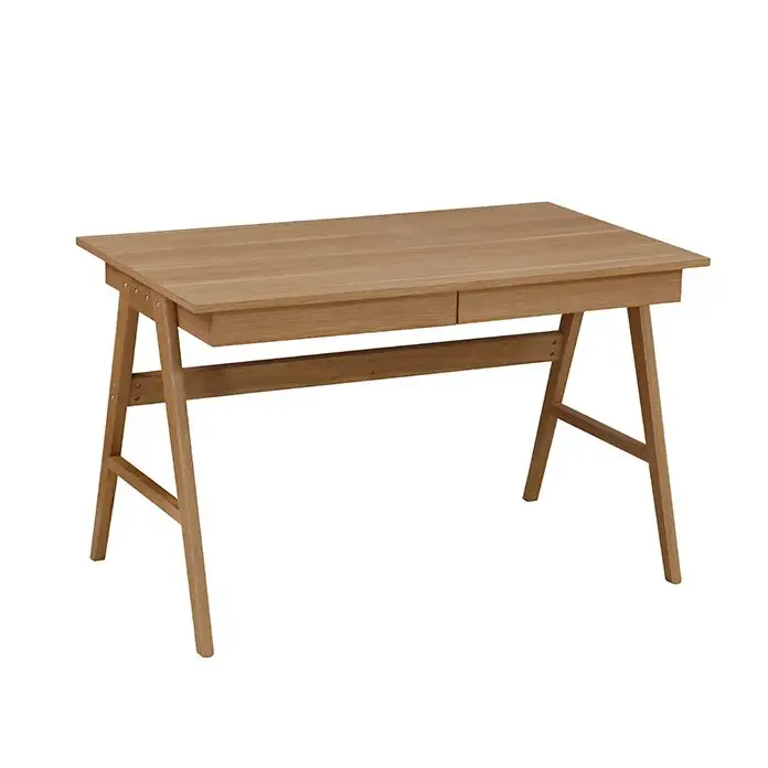 2024 מכירה חמה עץ שולחן מחשב ביתי משרד שולחן מחשב מודרני עם מגירות ורגל עץ מלא למכירה