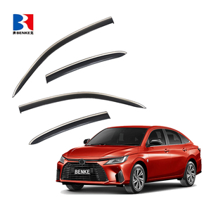 แผ่นบังแดดหน้าต่างแบบติดเทปสำหรับ Toyota <span class=keywords><strong>YARIS</strong></span> <span class=keywords><strong>ATIV</strong></span>(xp210/ac100) ปี 2022+ ชุดบังลมหน้าต่าง 4 ชิ้น ป้องกันฝน - Product Image 1