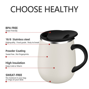 Mug à café isotherme en acier inoxydable à double paroi avec logo personnalisé - Product Image 3