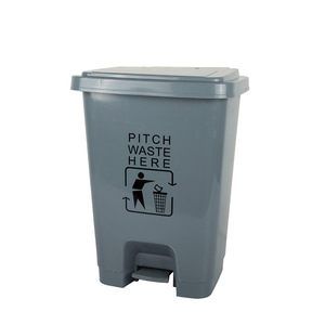 Foot Operated Trash Can 10L Rectangular Indoor Waste <b>Bin</b> Pitch Waste Here <b>Label</b> - Product Image 1