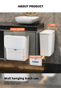 Poubelle à compost de cuisine 8L / 12L pour comptoir ou à suspendre sous l'évier, petite poubelle avec couvercle pour placard, salle de bain, chambre, bureau - Product Image 5