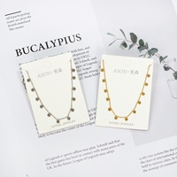 Collier de luxe en acier inoxydable plaqué or 18 carats, forme ronde, chaîne dorée pour soirée