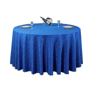 Wedding Planer Hotel Restaurant Event Planning Smooth Glowing Fabric Durable Polyester Round Table Wave Edged Cloth Cover