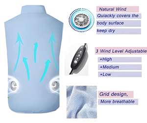 Chaleco Refrigerante Inteligente para Todos 2025 |   Banco <span class=keywords><strong>de</strong></span> Energía Portátil con Ventiladores Integrados y Flujo <span class=keywords><strong>de</strong></span> Aire Activo |   Camiseta Formal <span class=keywords><strong>de</strong></span> Verano con Cuello en V Transpirable - Product Image 4