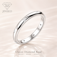 Bague en moissanite en forme d'étoile sertie de griffes, en argent S925 plaqué, résistante au ternissement, minimaliste, pour femmes, de la marque JINSEO