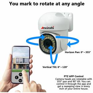 Caméra réseau IP PTZ couleur Anxinshi à prix d'usine, vision nocturne couleur, audio bidirectionnel, détection humaine - Product Image 2