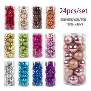 24 cái/bộ Giá sỉ xuất xưởng Trang trí Giáng sinh tùy chỉnh Trang trí cây thông Noel bằng nhựa Quả cầu trang trí Giáng sinh có logo - Product Image 1