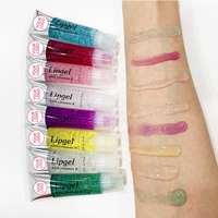 CHAUDE En Gros marque privée fruité clair Porte-clés Lipgloss enfants Glitter brillant à lèvres base gel hydratant repulpant brillant huile pour les lèvres
