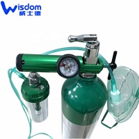 Bouteille de gaz en aluminium pour oxygène médical MD ME avec régulateur de pression/débitmètre/humidificateur/sac/canule nasale/masque à oxygène/chariot
