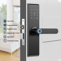 Cerradura Inteligente Digital TYSH con Control Remoto Wifi, Lector de Huellas Dactilares, NFC y Código, Compatible con Puertas de Aleación de Zinc y Acero para Hogar y Hotel
