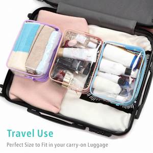 Wholesale Camping Travel Aircraft Reusable Pvc Waterproof Lightweight Matte Black White Blue <b>Transparent</b> Cosmetic <b>Bag</b> - Product Image 6