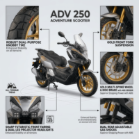Nouveau Scooter Maxi 250CC EURO5 EEC à Refroidissement Liquide 4 Temps, Vente Chaude 2026, avec Bosch EFI, CVT, ABS Avant et Arrière, Démarrage sans Clé, pour Adultes, Longue Autonomie, 95 km/h