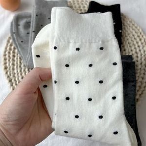 <b>Long</b> Polka Dot <b>Socks</b> For Women Spring Breathable Sweat Absorbing Outdoor Sports <b>Socks</b> Black White Gray - Product Image 2