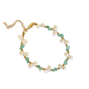 Beaded <b>Bracelet</b> Imitation Pearl Gold Plated Women's Trendy Fashion Jewelry Elegant Light Accessory - Product Image 5