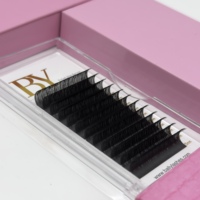Extensions de cils individuels noirs en cachemire doux, volume mat foncé, 8-25mm, en plateaux, pour marque privée, vente en gros