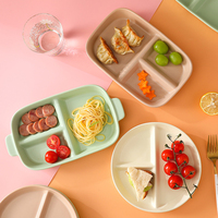 Assiette de petit déjeuner créative en céramique nordique, plaques de séparation Quantitative pour la réduction des graisses