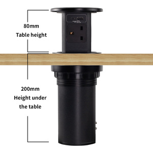 Nhà Máy bán hàng trực tiếp Tempered Glass Top anh điện không khí nâng ổ cắm USB A + C không dây sạc Tabletop Pop Up Ổ cắm điện ổ cắm - Product Image 5