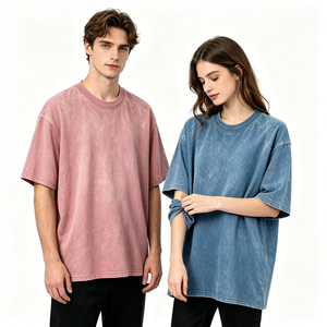 เสื้อยืดคอกลมโอเวอร์ไซส์ผ้าคอตตอนพรีเมียมฟอกสี สำหรับผู้ชาย ออกแบบเองได้ เนื้อผ้าหนา ทรงหลวม สไตล์สตรีทแวร์ - Product Image 2