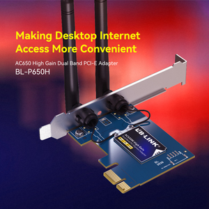 PCI-E AC650 adaptor Dual Band, adaptor Dual Band pendapatan tinggi 2.4Ghz/5Ghz WIFI 6E Internal & eksternal untuk antarmuka <span class=keywords><strong>Bluetooth</strong></span> untuk stok Laptop - Product Image 3