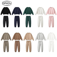 Ensemble de survêtement molletonné épais 350g pour homme, coupe oversize, avec logo personnalisé, pour la vente en gros, usage quotidien décontracté, automne-hiver