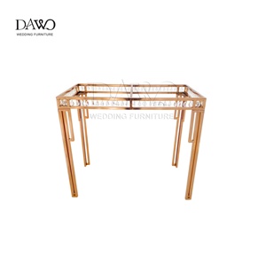 <span class=keywords><strong>Table</strong></span> de bar en acier inoxydable rose gold de luxe avec garniture en cristal, <span class=keywords><strong>table</strong></span> élégante pour la décoration d'événements, mariage, hôtel - Product Image 2