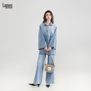 Nouvel Ensemble Pantalon Élégant Deux Pièces en Jean Style Décontracté de <span class=keywords><strong>2025</strong></span>, Tenue Musulmane Modeste pour Femme - Product Image 6