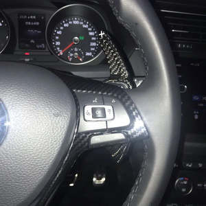 Volante de paleta de turno para VW Golf 6 MK6 <span class=keywords><strong>GTI</strong></span> R Jetta MK5 Passat B6 B7 CC <span class=keywords><strong>Polo</strong></span> Sharan Tiguan Seat Leon <span class=keywords><strong>DSG</strong></span> de fibra de carbono - Product Image 5