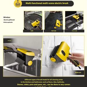 Brosse de nettoyage électrique sans fil pour barbecue avec moteur à couple élevé et poils en acier inoxydable, rotation à 360° Rotation - Product Image 4