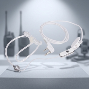 Auriculares Blancos de 2 Pines con Micrófono PTT y Cable de 1.2m para Walkie Talkie <span class=keywords><strong>Baofeng</strong></span> UV5R UV82 Kenwood TK TH Series, Audio Nítido de 36dB - Product Image 1