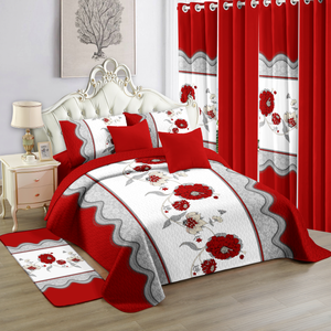 Juego de Edredón Acolchado de Alta Calidad para un Dormitorio Lujoso, Incluye Cortinas, Edredón, Sábanas y Fundas de Almohada Haidi <span class=keywords><strong>Florida</strong></span> - Product Image 4