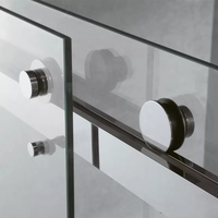 Porte coulissante en verre trempé Baide pour salle de bain, avec poignée, pour douche, sauna, hammam, cabine de douche intérieure