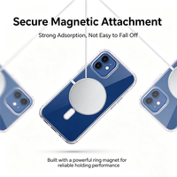 Coque de téléphone magnétique transparente antichoc anti-jaunissement en TPU+PC pour iPhone 14 15 16 17 Pro Max