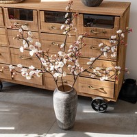 Fleur artificielle de pêcher en soie, style pastoral classique, pour décoration intérieure et mariage, 93 cm, durée de vie de 3 ans