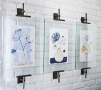 Cadre photo flottant transparent sans cadre en verre et laiton, fait main, durable, simple, moderne et minimaliste, taille personnalisée 8x10'' pour bureau et maison