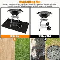 Tapis de foyer ignifuge réutilisable à revêtement en silicone et fibre de verre Tapis de gril de terrasse et de patio de qualité supérieure Tapis de barbecue sous le gril